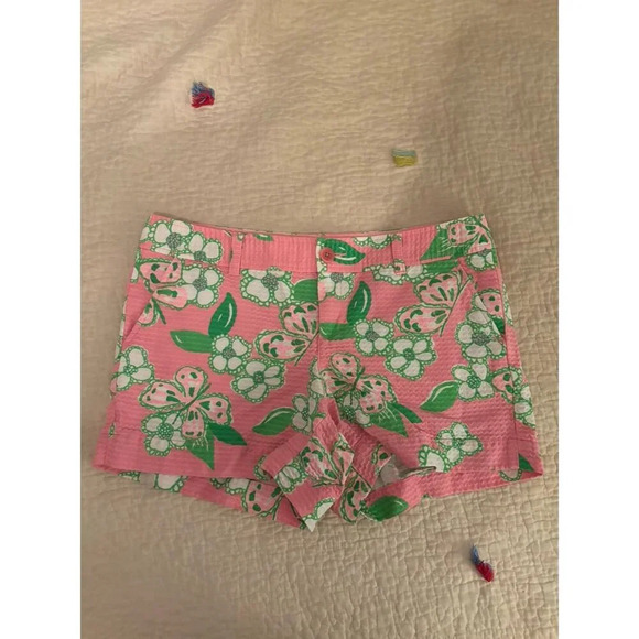 Lilly Pulitzer butterfly pink shorts size 10 - Picture 1 of 5